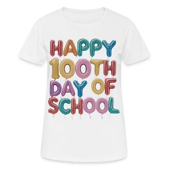 Hundertster Schultag Ballon-Design - Frauen T-Shirt atmungsaktiv - Weiß - Vorne - AI Model Female 172 dark (172cm)