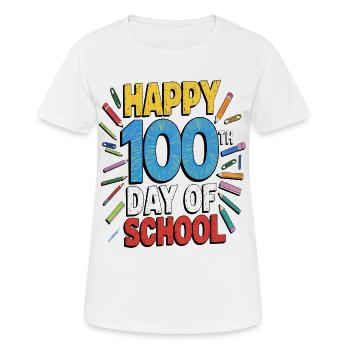 Hundertster Schultag Jubel Design - Frauen T-Shirt atmungsaktiv - Weiß - Vorne - AI Model Female 172 dark (172cm)