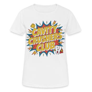 Pediatric Dentist Cavity Crushers Dental Health - Women's Breathable T-Shirt - white - Front - AI Model Female 172 dark (172cm)