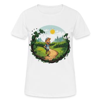 Hikers on the forest path - Women's Breathable T-Shirt - white - Front - AI Model Female 172 dark (172cm)