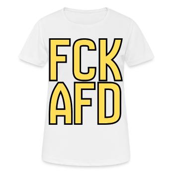 Gegenrechts Typo Protest - Frauen T-Shirt atmungsaktiv - Weiß - Vorne - AI Model Female 172 dark (172cm)