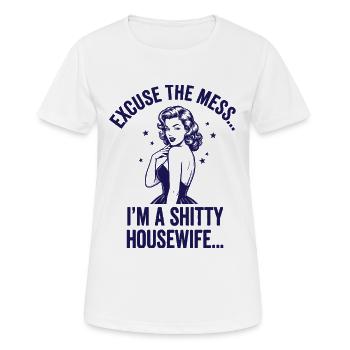 Honest Housewife Irony Retro Design - Women's Breathable T-Shirt - white - Front - AI Model Female 172 dark (172cm)