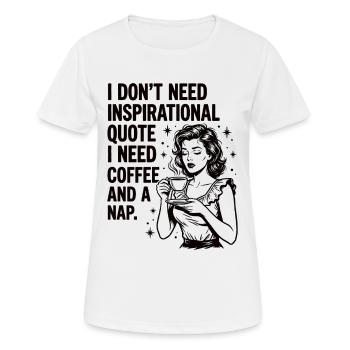 Echte Kaffeeliebe Nickerchen Statement - Frauen T-Shirt atmungsaktiv - Weiß - Vorne - AI Model Female 172 dark (172cm)
