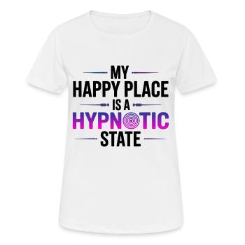 Hypnotiseur : Mon endroit heureux est un professionnel hypnotique - T-shirt respirant Femme - blanc - Devant - AI Model Female 172 dark (172cm)