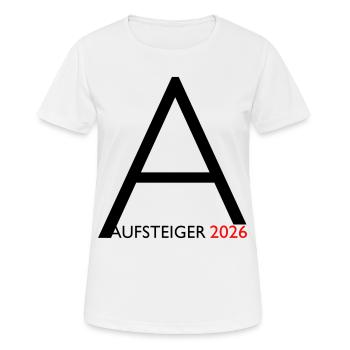 Aufsteiger 2026 Aufstieg - Frauen T-Shirt atmungsaktiv - Weiß - Vorne - AI Model Female 172 dark (172cm)