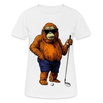 Affe Golfspieler - Frauen T-Shirt atmungsaktiv - Weiß - Vorne - AI Model Female 172 dark (172cm)