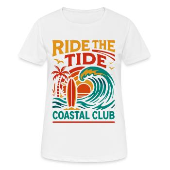 Ride The Tide | Coastal Club Surf Design - Women's Breathable T-Shirt - white - Front - AI Model Female 172 dark (172cm)