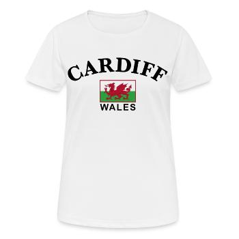 Cardiff, Pays de Galles - T-shirt respirant Femme - blanc - Devant - AI Model Female 172 dark (172cm)