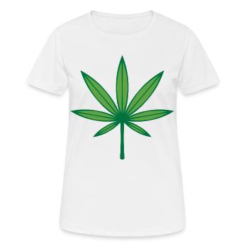 Cannabis / Marijuana / Hemp (Outline / 2C Green) - Women's Breathable T-Shirt - white - Front - AI Model Female 172 dark (172cm)