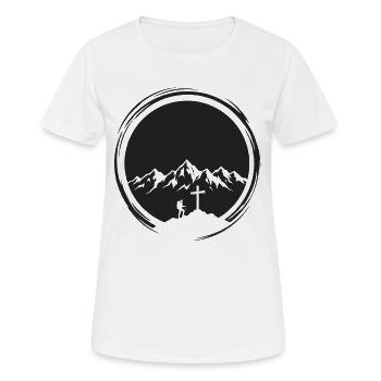 Summit Cross Hiking Mountains Summits Mountaineers Nature - Women's Breathable T-Shirt - white - Front - AI Model Female 172 dark (172cm)