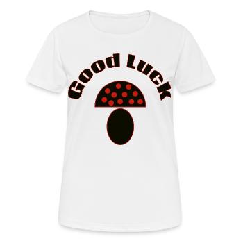 Good Luck Mushroom Minimal Icon Design - Women's Breathable T-Shirt - white - Front - AI Model Female 172 dark (172cm)