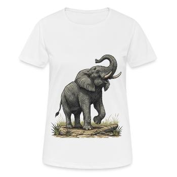 Majestic Elephant Vintage Safari - Women's Breathable T-Shirt - white - Front - AI Model Female 172 dark (172cm)