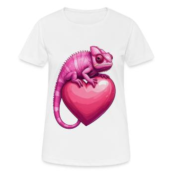 Unusual Gift Valentine's Day – Chameleon - Women's Breathable T-Shirt - white - Front - AI Model Female 172 dark (172cm)
