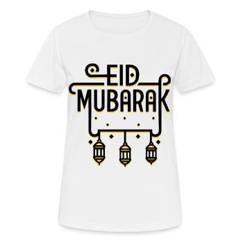Eid Moubarak musulman islamique Joyeux Ramadan - T-shirt respirant Femme - blanc - Devant - AI Model Female 172 dark (172cm)