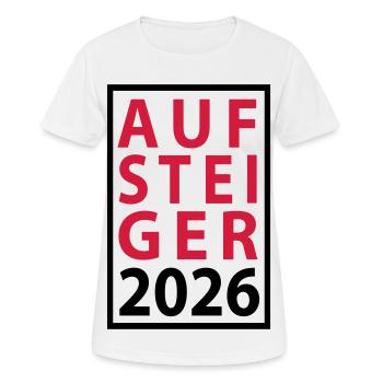 Aufsteiger 2026 Aufstieg - Frauen T-Shirt atmungsaktiv - Weiß - Vorne - AI Model Female 172 dark (172cm)