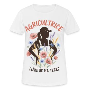 Agricultrice Métier Agriculture Femme - T-shirt respirant Femme - blanc - Devant - AI Model Female 172 dark (172cm)