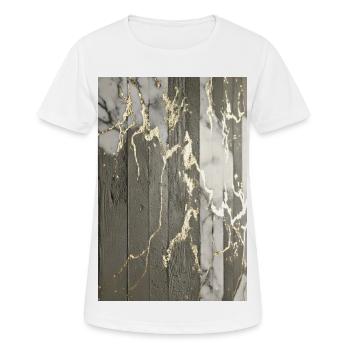 Luxus Sichtbeton Marmor Gold Struktur - Frauen T-Shirt atmungsaktiv - Weiß - Vorne - AI Model Female 172 dark (172cm)