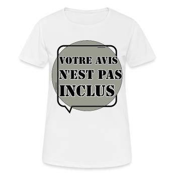 VOTRE AVIS N'EST PAS INCLUS. - T-shirt respirant Femme - blanc - Devant - AI Model Female 172 dark (172cm)