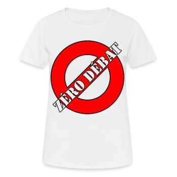 ZÉRO DÉBAT. - T-shirt respirant Femme - blanc - Devant - AI Model Female 172 dark (172cm)