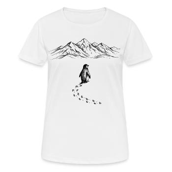 Pinguin Eisberg - Frauen T-Shirt atmungsaktiv - Weiß - Vorne - AI Model Female 172 dark (172cm)