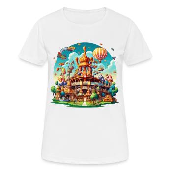 Fantasiepark Luftschiff-Karussell - Frauen T-Shirt atmungsaktiv - Weiß - Vorne - AI Model Female 172 dark (172cm)