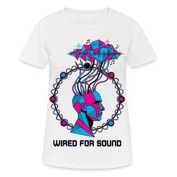 Câblé pour Sound Cyber Head - T-shirt respirant Femme - blanc - Devant - AI Model Female 172 dark (172cm)