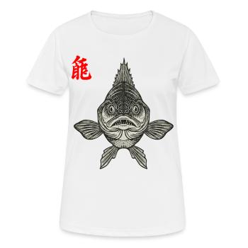 Zander Asiatisch - Frauen T-Shirt atmungsaktiv - Weiß - Vorne - AI Model Female 172 dark (172cm)