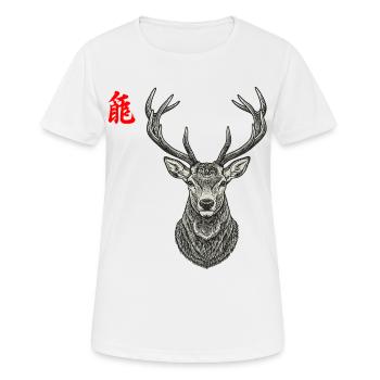 Cerfs asiatiques - T-shirt respirant Femme - blanc - Devant - AI Model Female 172 dark (172cm)