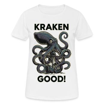 Kraken Good Humour Monstre Marin - T-shirt respirant Femme - blanc - Devant - AI Model Female 172 dark (172cm)