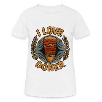 iCH LIEBE Döner  - Frauen T-Shirt atmungsaktiv - Weiß - Vorne - AI Model Female 172 dark (172cm)