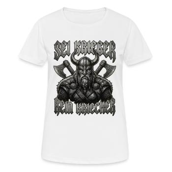 Sois un guerrier, pas un creeper, barbe viking - T-shirt respirant Femme - blanc - Devant - AI Model Female 172 dark (172cm)