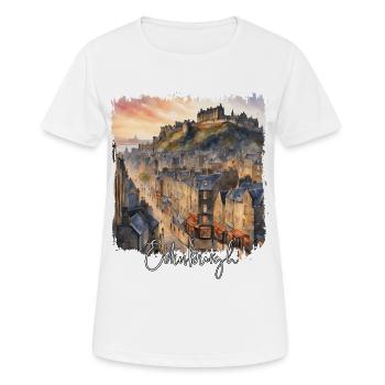 Aquarelle d’Édimbourg, Édimbourg, Écosse - T-shirt respirant Femme - blanc - Devant - AI Model Female 172 dark (172cm)