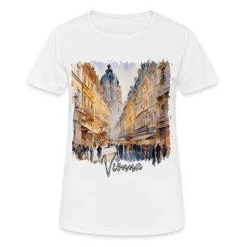 Aquarell von Wien, Wien, Österreich - Frauen T-Shirt atmungsaktiv - Weiß - Vorne - AI Model Female 172 dark (172cm)