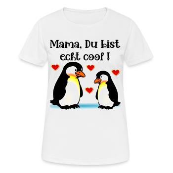 Compliments Mom Mother's Day Penguins - Women's Breathable T-Shirt - white - Front - AI Model Female 172 dark (172cm)