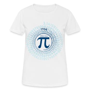Pi Erfinder | William Jones 1706 | Kreiszahl - Frauen T-Shirt atmungsaktiv - Weiß - Vorne - AI Model Female 172 dark (172cm)