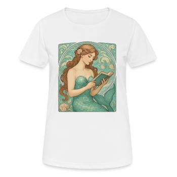 Lecture Art nouveau des sirènes - T-shirt respirant Femme - blanc - Devant - AI Model Female 172 dark (172cm)