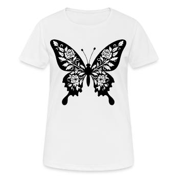 Filigree floral butterfly - Women's Breathable T-Shirt - white - Front - AI Model Female 172 dark (172cm)