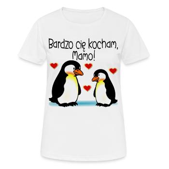 Fête des Mères Pingouins Maman Bébé - T-shirt respirant Femme - blanc - Devant - AI Model Female 172 dark (172cm)