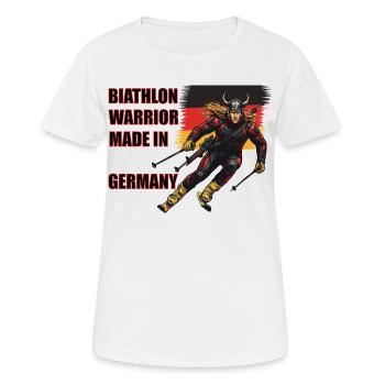 Biathlon Krieger – T-Shirt Unisex - Frauen T-Shirt atmungsaktiv - Weiß - Vorne - AI Model Female 172 dark (172cm)