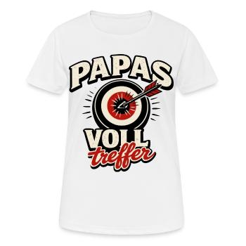 Daddy's Bull's Eye Funny Saying Dart Baby - Women's Breathable T-Shirt - white - Front - AI Model Female 172 dark (172cm)