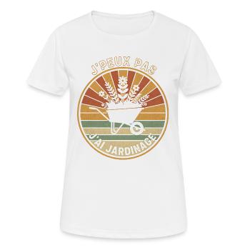 Ich kann nicht, ich habe Gartenarbeit - Frauen T-Shirt atmungsaktiv - Weiß - Vorne - AI Model Female 172 dark (172cm)
