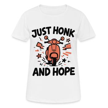 Juste Klaxonner et espérer | Humour de scooter de Bali - T-shirt respirant Femme - blanc - Devant - AI Model Female 172 dark (172cm)