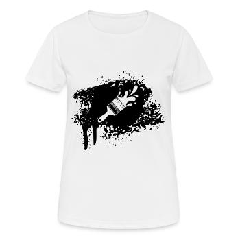 Pinsel - Frauen T-Shirt atmungsaktiv - Weiß - Vorne - AI Model Female 172 dark (172cm)