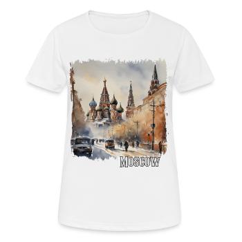 Aquarelle de Moscou, Moscou Russie - T-shirt respirant Femme - blanc - Devant - AI Model Female 172 dark (172cm)