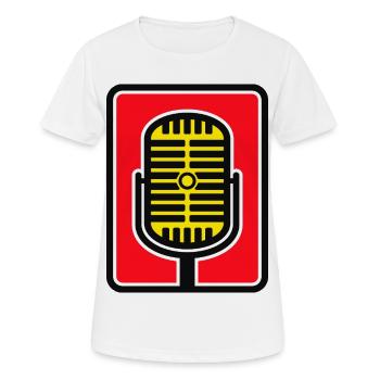 Vintage-Mikrofon-Ikone in fettem Rot - Frauen T-Shirt atmungsaktiv - Weiß - Vorne - AI Model Female 172 dark (172cm)