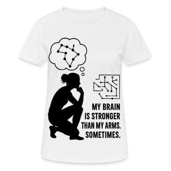 Bouldern wie Schach – Kopf schlägt Kraft - Frauen T-Shirt atmungsaktiv - Weiß - Vorne - AI Model Female 172 dark (172cm)