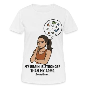 Bouldern wie Schach – Kopf schlägt Kraft - Frauen T-Shirt atmungsaktiv - Weiß - Vorne - AI Model Female 172 dark (172cm)