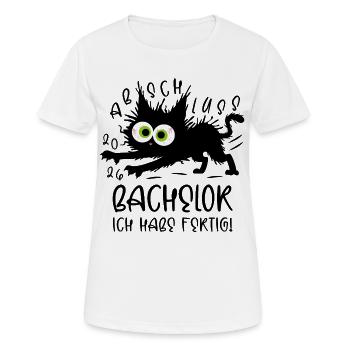 Licence 2026, j’en ai fini ! Cat - T-shirt respirant Femme - blanc - Devant - AI Model Female 172 dark (172cm)