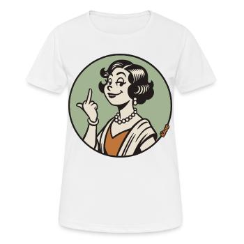 Retro Diva with Middle Finger - Women's Breathable T-Shirt - white - Front - AI Model Female 172 dark (172cm)