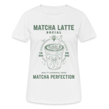 Matcha Latte Social Matcha Perfection Green Tea - Frauen T-Shirt atmungsaktiv - Weiß - Vorne - AI Model Female 172 dark (172cm)